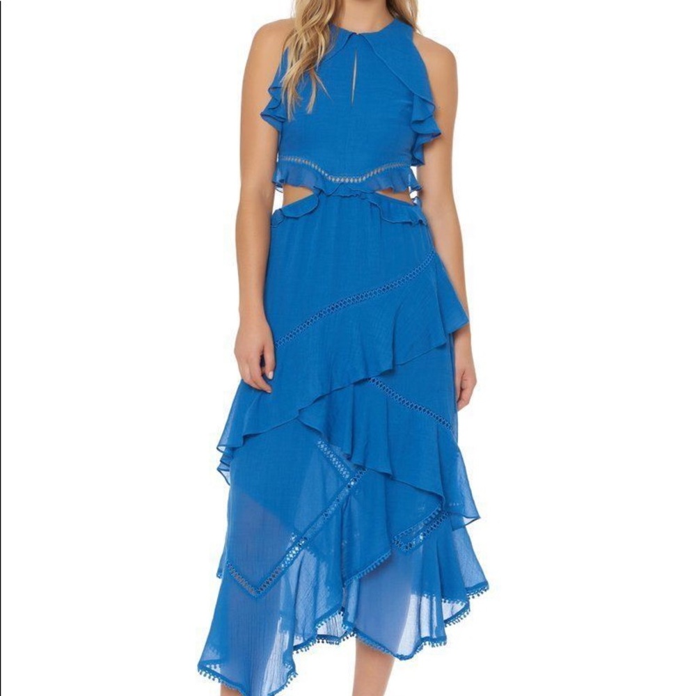Red Carter Blue Dress with Cutouts